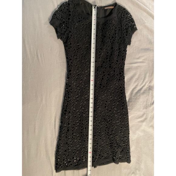 Bo.Bo BorgeoiseBoheme Black Applique Overlay Short Sleeve Dress SZ Small - Picture 3 of 9